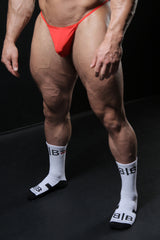 CREW LENGTH SOCKS - Lines Red